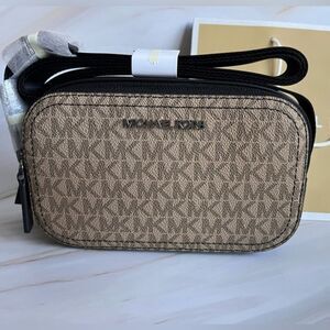 MICHAEL KORS Cooper Signature‎ Logo Camera Bag  Brown Allprint Logo